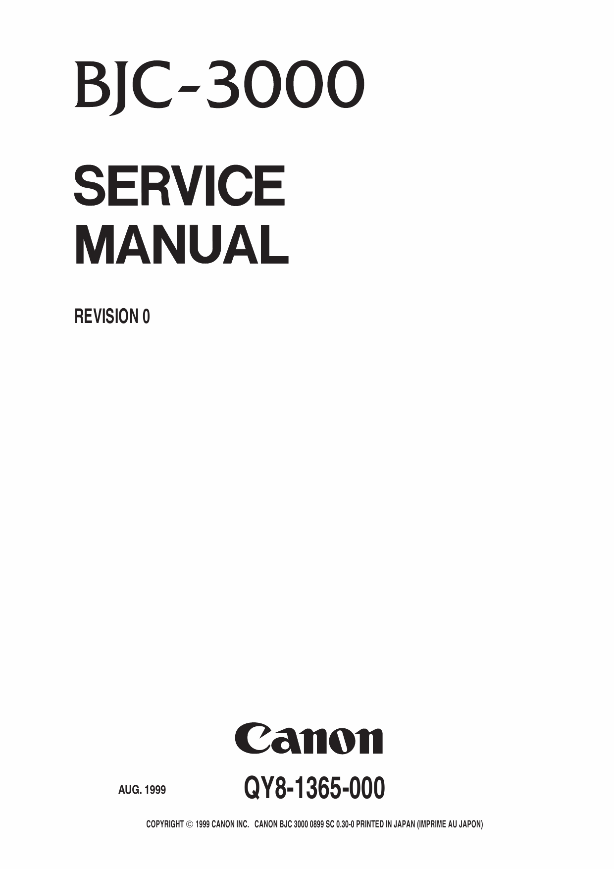 Canon BubbleJet BJC-3000 Service Manual-1